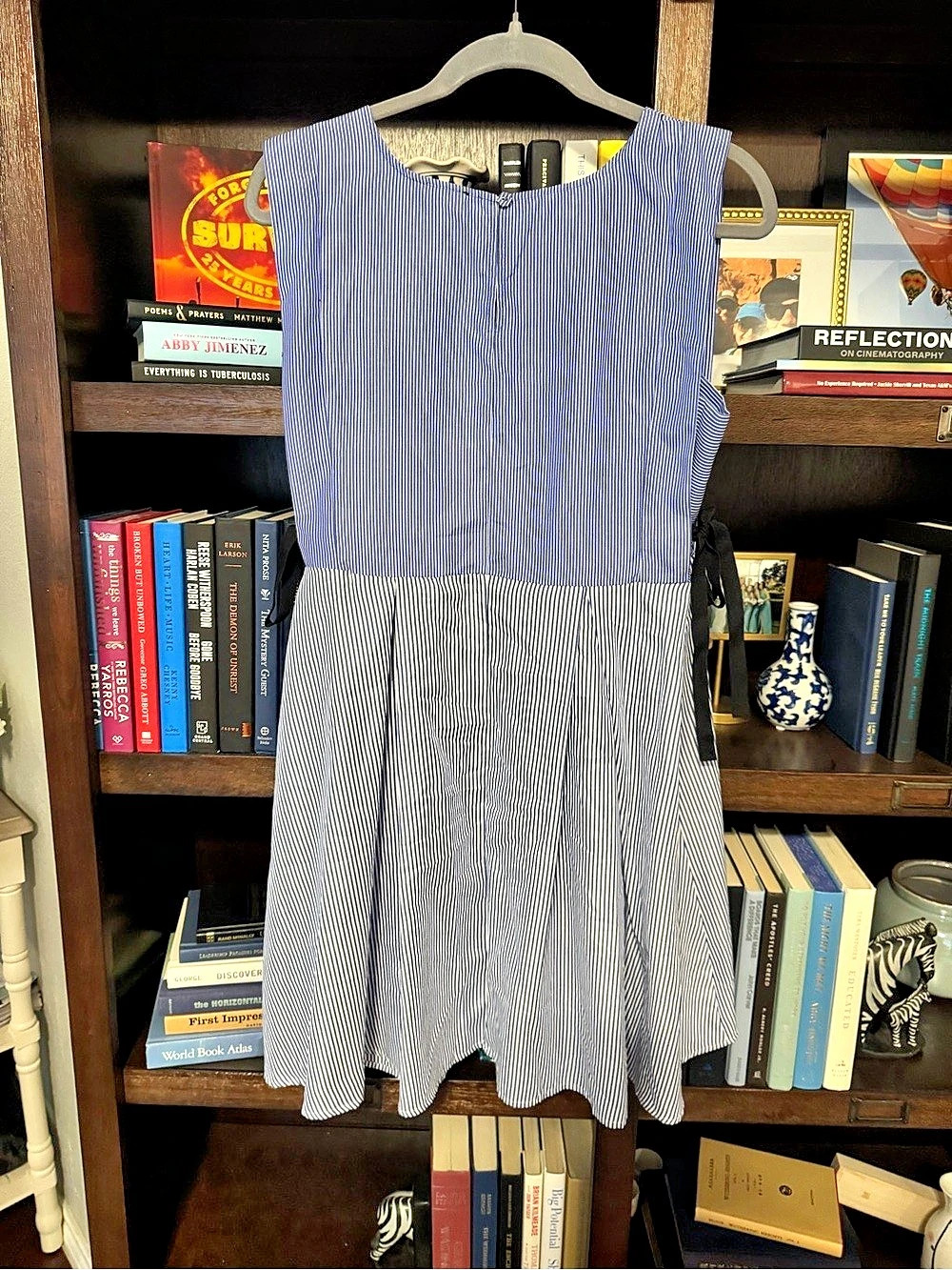 Bobeau Blue & White Striped Mini Dress Size XS Like New